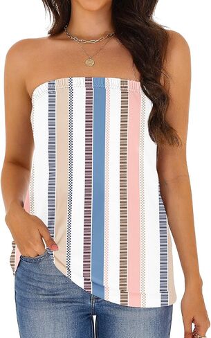 Womens Tube Tops Summer Casual Backless Strapless Tank Blouse Off The Shoulder Tunic Shirts in Kuwait