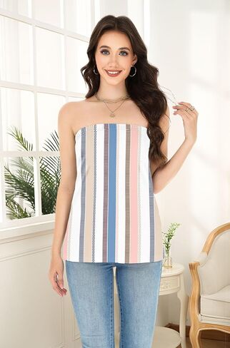Womens Tube Tops Summer Casual Backless Strapless Tank Blouse Off The Shoulder Tunic Shirts in Kuwait