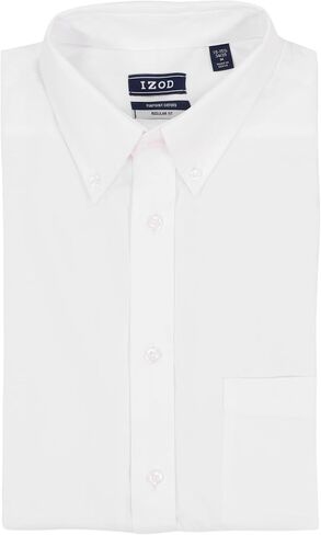 قميص فستان Izod Men's Classic Fit Pinpoint Oxford Long Cleeve في جميع أنحاء زر التمدد أسفل طوق in Kuwait