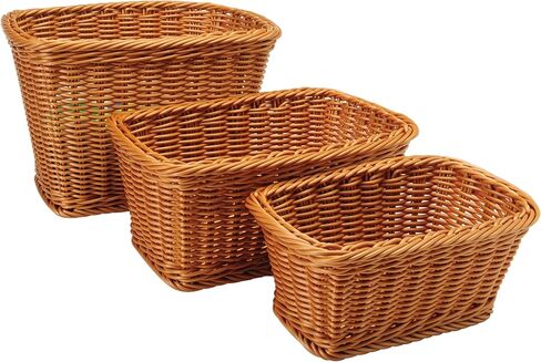 Constructive Playthings Plastic Wicker Baskets for Storage in Educational or Home Setting, Stores Toddler Toys, Keys, Jewelry and Classroom Supplies, Stackable, Set of 12 Woven Baskets in Kuwait