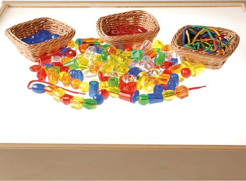 Constructive Playthings Plastic Wicker Baskets for Storage in Educational or Home Setting, Stores Toddler Toys, Keys, Jewelry and Classroom Supplies, Stackable, Set of 12 Woven Baskets in Kuwait