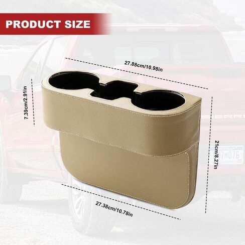 Car Gap Cup Holder, Car Seat Storage Box, Multifunctional Cup Drink Holders, Auto Front Seat Gap Interior Drink Organizer Car Storage Accessories Universal for Bottle Cellphone Card (Grey) in Saudi Arabia