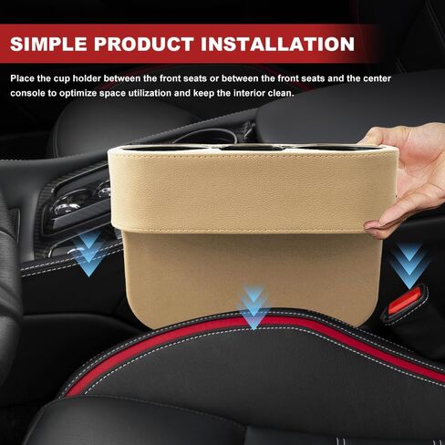 Car Gap Cup Holder, Car Seat Storage Box, Multifunctional Cup Drink Holders, Auto Front Seat Gap Interior Drink Organizer Car Storage Accessories Universal for Bottle Cellphone Card (Grey) in Saudi Arabia