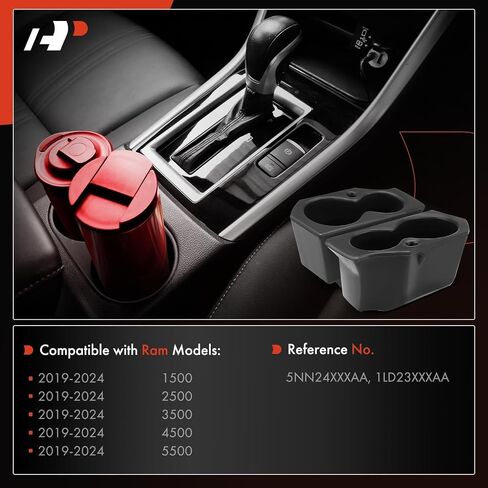 A-Premium Cup Holder متوافق مع RAM 1500 ، 2500 ، 3500 ، 4500 ، 5500 ، 2019-2024 ، لوحة الباب اليسرى واليسرى in Saudi Arabia