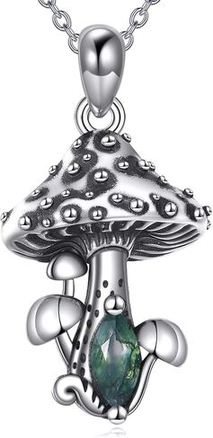 Mushroom Necklace Sterling Silver Mushroom Pendant Jewelry Gifts for Women in Saudi Arabia