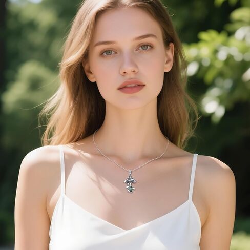 Mushroom Necklace Sterling Silver Mushroom Pendant Jewelry Gifts for Women in Saudi Arabia