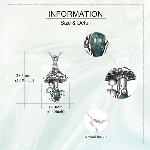 Mushroom Necklace Sterling Silver Mushroom Pendant Jewelry Gifts for Women in Saudi Arabia
