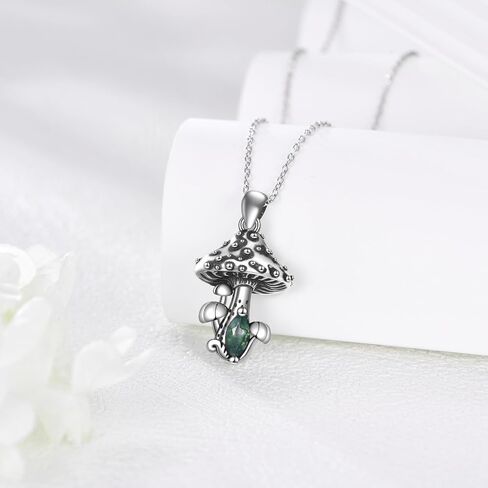 Mushroom Necklace Sterling Silver Mushroom Pendant Jewelry Gifts for Women in Saudi Arabia