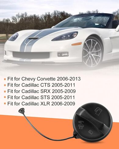 Fuel Tank Filler Cap Fit for Chevy Corvette 2006-2013 Cadillac CTS 2005-2011 SRX 2005-2009 STS 2005-2011 XLR 2006-2009, Gas Cap Replace GT303 15832215 in Saudi Arabia