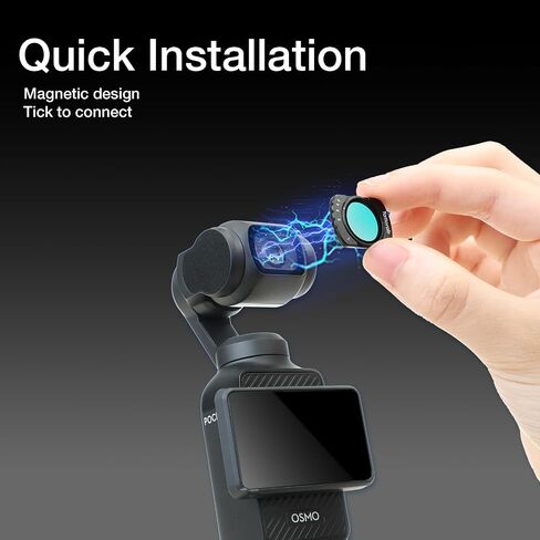 عدسة زاوية عريضة لجيب DJI Osmo 3 ، 0.72x مرفق مغناطيسي واسع النطاق ، عرض بانورامي 112 درجة مع تشويه صفر ، الزجاج البصري HD + واقي الشاشة وقطعة قماش التنظيف in Kuwait