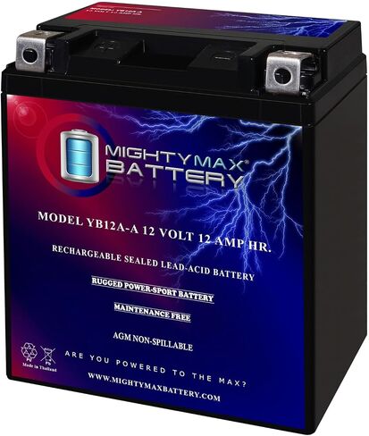 Mighty Max Battery YB12A-A 12V 12AH استبدال البطارية المتوافقة مع Yamaha YFM 125 Timber Wolf 250 in Saudi Arabia