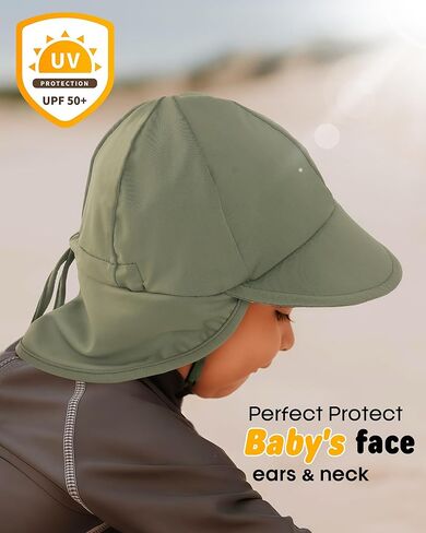 FURTALK Baby Sun Hat Summer Beach Hat UPF 50+ Adjustable Soft Baby Swim Hat with Neck Flap in Saudi Arabia