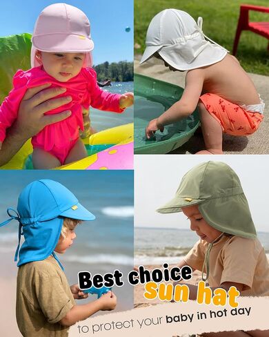 FURTALK Baby Sun Hat Summer Beach Hat UPF 50+ Adjustable Soft Baby Swim Hat with Neck Flap in Saudi Arabia
