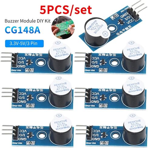 5PCS Active Buzzer Module DIY Kit 3.3V-5V Buzzer Module Low Level Trigger Buzzer Alarm Beeper Module Electronic Component in Saudi Arabia