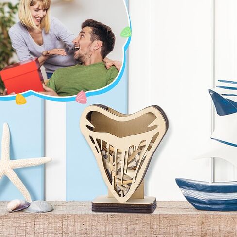 ph pandahall shark shark display case ، 4.2x3.5 inch shark shark shark shark box with window wood wood road in Saudi Arabia