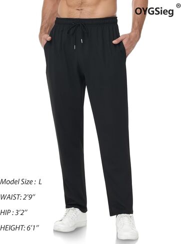 4 Pack Mens Athletic Sweatpants with Zipper Pockets,Track Pants Joggers for Men,Workout Casual Hiking Jogging Pants Men in Kuwait