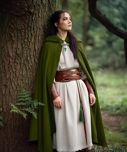 Hooded Renaissance Cloak for Men, Adult Medieval Renaissance Costume with Hood, Velvet Cape Halloween Dress Up in Kuwait