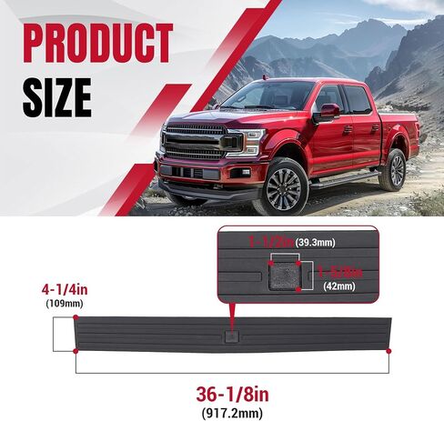 HECASA CENTER مرنة مرنة Flex Step Tailgate Cap Pad Molding مع زر الإصدار متوافق مع 2015 2016 2017 2018 2019 2020 F150 F-150 استبدال FL3Z9940602B in Saudi Arabia