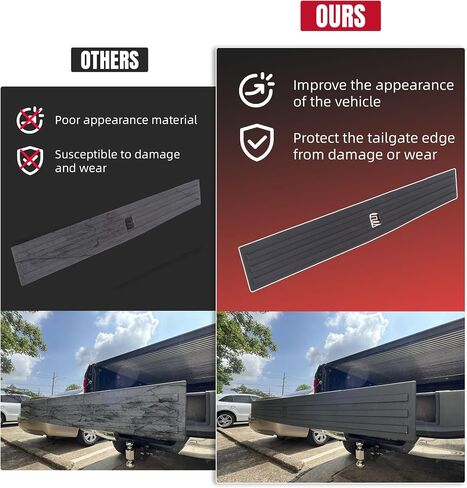 HECASA CENTER مرنة مرنة Flex Step Tailgate Cap Pad Molding مع زر الإصدار متوافق مع 2015 2016 2017 2018 2019 2020 F150 F-150 استبدال FL3Z9940602B in Saudi Arabia