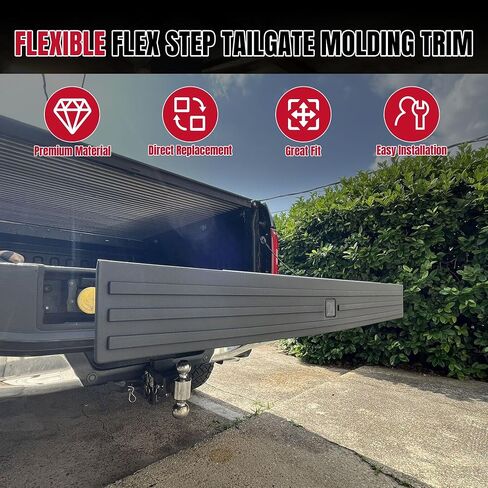 HECASA CENTER مرنة مرنة Flex Step Tailgate Cap Pad Molding مع زر الإصدار متوافق مع 2015 2016 2017 2018 2019 2020 F150 F-150 استبدال FL3Z9940602B in Saudi Arabia