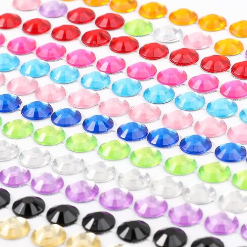 Buylorco 1200+pcs Self Adhesive Gem Stickers Gemstone Rhinestone Sticker Sticky Gem Stickers Stick on Gem for Craft DIY, 14 Sheets, Multiple Colors, Sizes, and Shapes in Saudi Arabia
