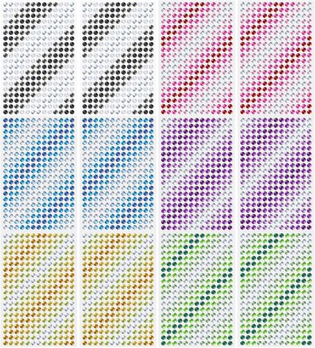 Buylorco 1200+pcs Self Adhesive Gem Stickers Gemstone Rhinestone Sticker Sticky Gem Stickers Stick on Gem for Craft DIY, 14 Sheets, Multiple Colors, Sizes, and Shapes in Saudi Arabia