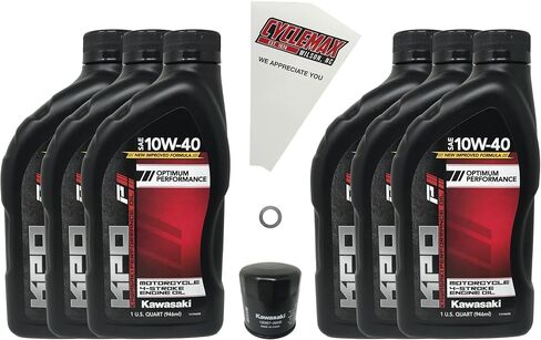 Standard 10W-40 Oil Change Kit compatible with 2009-2023 Kawasaki Vulcan 1700 Voyager in Saudi Arabia