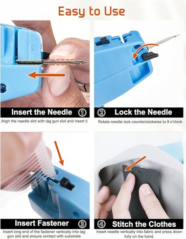 مسدس وضع علامات على الملابس من HOUSE DAY، مسدس علامة أسعار التجزئة للملابس، مسدس ملحق بطاقة السعر مع 6 إبر، 1000 قطعة 2 بوصة مثبتات باربس للمتجر، المرآب، ساحة البيع in Kuwait