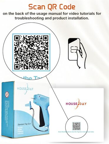 مسدس وضع علامات على الملابس من HOUSE DAY، مسدس علامة أسعار التجزئة للملابس، مسدس ملحق بطاقة السعر مع 6 إبر، 1000 قطعة 2 بوصة مثبتات باربس للمتجر، المرآب، ساحة البيع in Kuwait