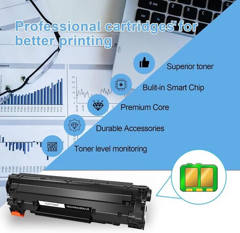 خرطوشة حبر 35A 36A متوافقة مع 2pk لاستبدال خرطوشة الحبر العالمية HP 35A CB435A 36A CB436A لـ Laserjet P1005 P1006 P1505 P1505n M1522n M1522nf M1120n M1120a in Saudi Arabia