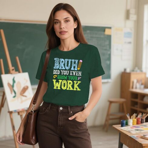 MAIHUN Math Teacher Shirt for Women Funny Teaching Tshirt Math Teacher Life Tee Tops in Kuwait