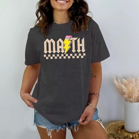 MAIHUN Math Teacher Shirt for Women Funny Teaching Tshirt Math Teacher Life Tee Tops in Kuwait
