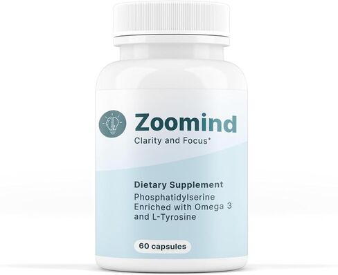 Zoomind Dietary Supplement. Promotes Clarity and Focus. Rich in Omega-3, Phosphatidylserine (PS), and L-Tyrosine. Supports Healthy Brain Function, 60 Capsules in Saudi Arabia