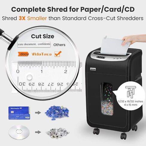 Paper Shredder Heavy Duty,VidaTeco 20-Sheet Cross Cut Shredder for Home Office Heavy Duty,Paper Shredder for Office with 60 Mins Running,Shred Card/CD,58 dB with 7.9-Gal Larger Bin, Auto Jam Proof in Saudi Arabia