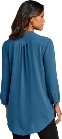 Port Authority Women's 3-4-Sleeve Textured Crepe Tunic Shirt in Saudi Arabia