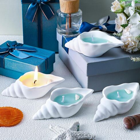 4 PCS Seashell Beach Candles المصنوعة يدويًا السلحفاة المعطرة الشموع in Saudi Arabia