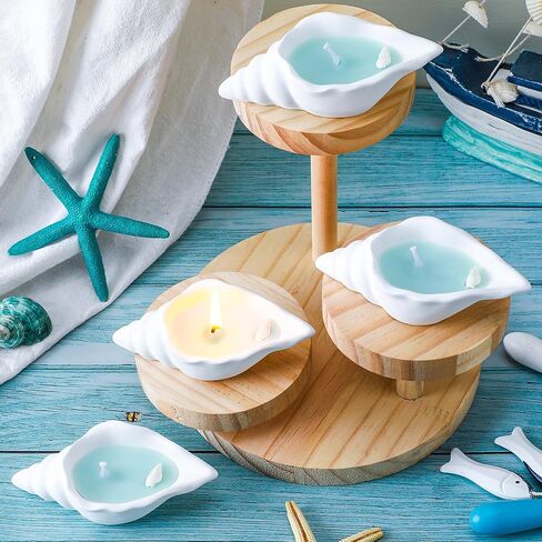 4 PCS Seashell Beach Candles المصنوعة يدويًا السلحفاة المعطرة الشموع in Saudi Arabia