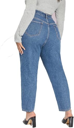 Leijijeans بالإضافة إلى حجم النساء للجينز مباشرة مناسبة جينز عالي التمدد in Kuwait