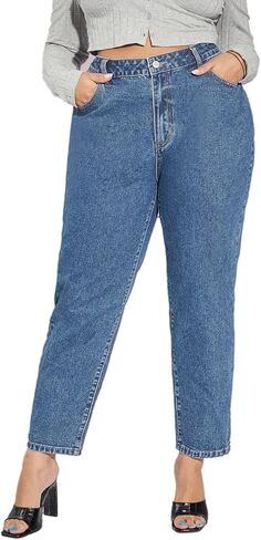 Leijijeans بالإضافة إلى حجم النساء للجينز مباشرة مناسبة جينز عالي التمدد in Kuwait