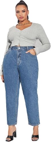 Leijijeans بالإضافة إلى حجم النساء للجينز مباشرة مناسبة جينز عالي التمدد in Kuwait