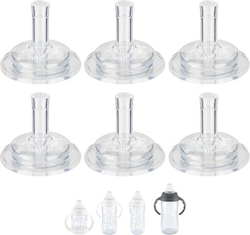 Sippy Cup Nipple for Nuk Sippy Cup & Learner Cup, Not for Nuk Bottle, Soft 100% Silicone Sippy Spout, 6m+, Variable Flow, 6 Count in Kuwait