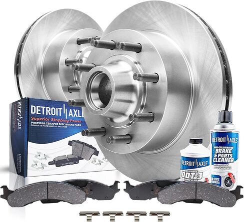 Detroit Axle - Front Brake Kit for Ford E-250 Econoline E-350 Club Wagon E-450 Super Duty Replacement Disc Brake Rotors Ceramic Brakes Pads in Saudi Arabia