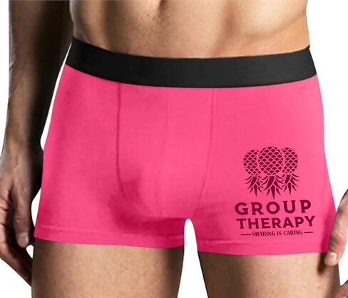 مشاركة مجموعة Knaughty Knickers Group Therapy هي رعاية الأناناس المقلقة الثلاثي الوردي Mens Boxer موجز تصميم المرح للبالغين in Saudi Arabia