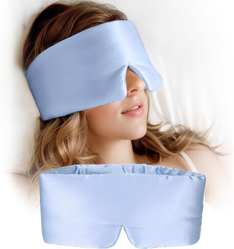 قناع نوم من الحرير للنساء والرجال ، نائم جانبي ، 22 Momme Pure Mulberry Silk Total Total Total Total Total Mask Mask مع عداد الرأس القابل للتعديل بالحجم الكامل ، وأقنعة العين للنوم والسفر in Saudi Arabia