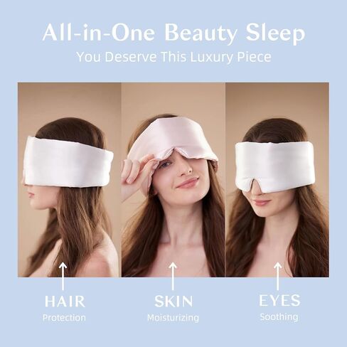 قناع نوم من الحرير للنساء والرجال ، نائم جانبي ، 22 Momme Pure Mulberry Silk Total Total Total Total Total Mask Mask مع عداد الرأس القابل للتعديل بالحجم الكامل ، وأقنعة العين للنوم والسفر in Saudi Arabia