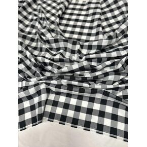 New Star Fabric Premium Buffalo Check Fabric 5 Yards, 60" Wide, Gingham Tablecloth in Classic Black & White, 100% Polyester Perfect for Parties, Picnic, Indoor and Outdoor tablecloths and Curtains