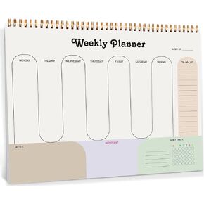 Weekly Planner Notepad-8.8" x 11" Weekly Pad Organizers Habit Tracker Journal for Man & Women, 50 Sheets Undated Desk Planner Notepad Weekly To Do List Notes and Schedule