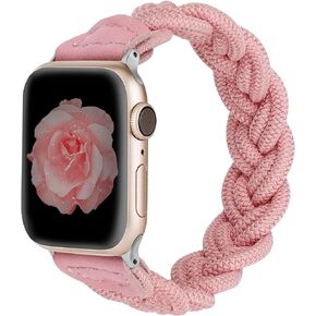 Wearlizer Stretchy Braided Band Compatible with Apple Watch Bands Women 38mm 40mm 41mm 42mm 44mm 45mm 49mm Slim Elastic Solo Loop Strap Woven Bracelet for iWatch Ultra 2 Series 9 8 SE 7 6 5 4 3 2 1
