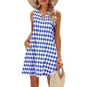 SimpleFun Summer Dresses for Women 2024 Beach Floral Tshirt Sundresses Casual Boho Dress with Pockets