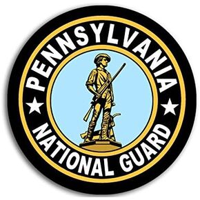 Round Pennsylvania National Guard Seal Sticker (Logo Insignia Army (3 inch)
